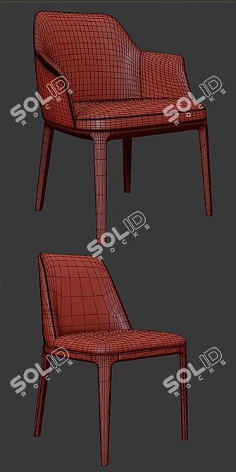 Elegant Polifrom Chair with Graceful Design 3D model image 3