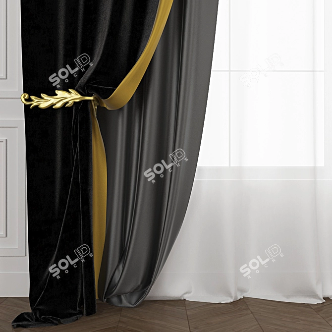 Title: Art Deco Shell Curtains 3D model image 2