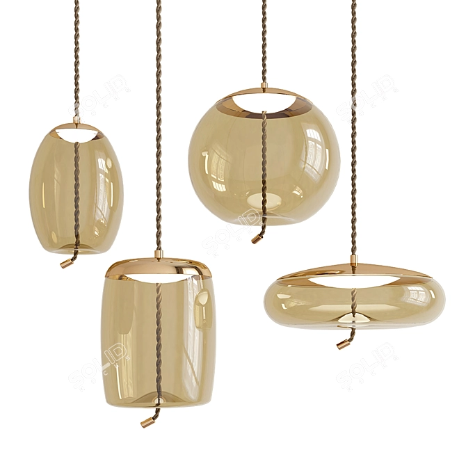 Elegant Knot Pendant Light 3D model image 1