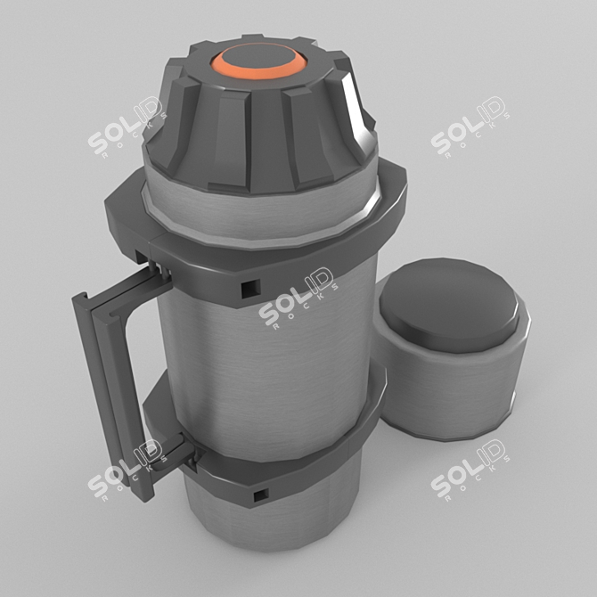 Sleek Low Poly Thermos 3D model image 2