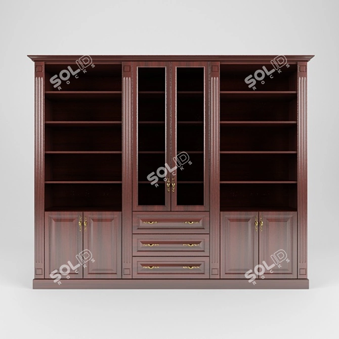  Modern Bookshelf with Laminate Body & MDF Front 3D model image 1