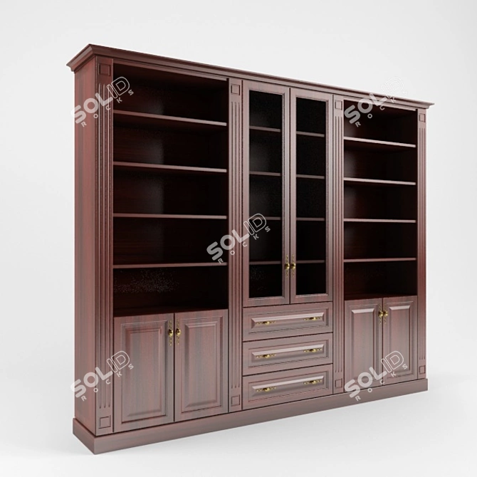  Modern Bookshelf with Laminate Body & MDF Front 3D model image 2