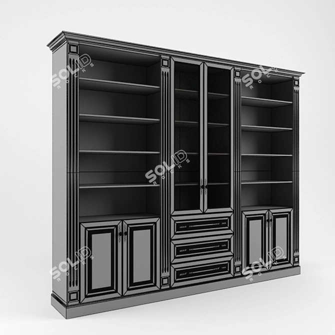  Modern Bookshelf with Laminate Body & MDF Front 3D model image 3