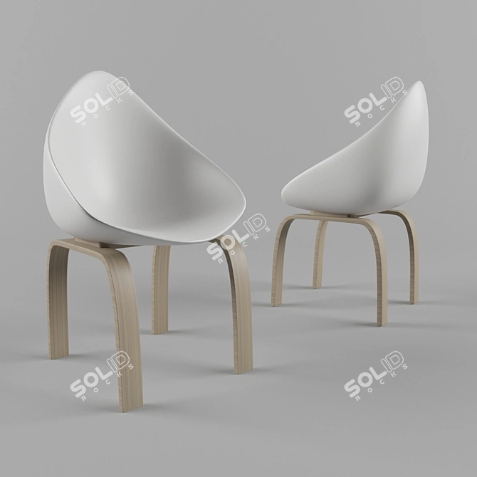 Minimalist Style Chair 3D model image 1