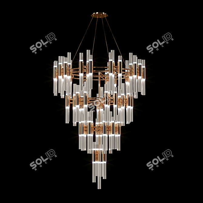 Luxurious Waterfall Chandelier for Elegant Ambiance 3D model image 1