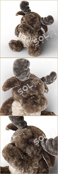 Plush Elk: Adorable Children's Toy 3D model image 2