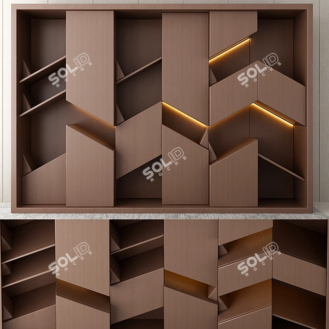 Rustic Wood Cupboard 3D model image 1