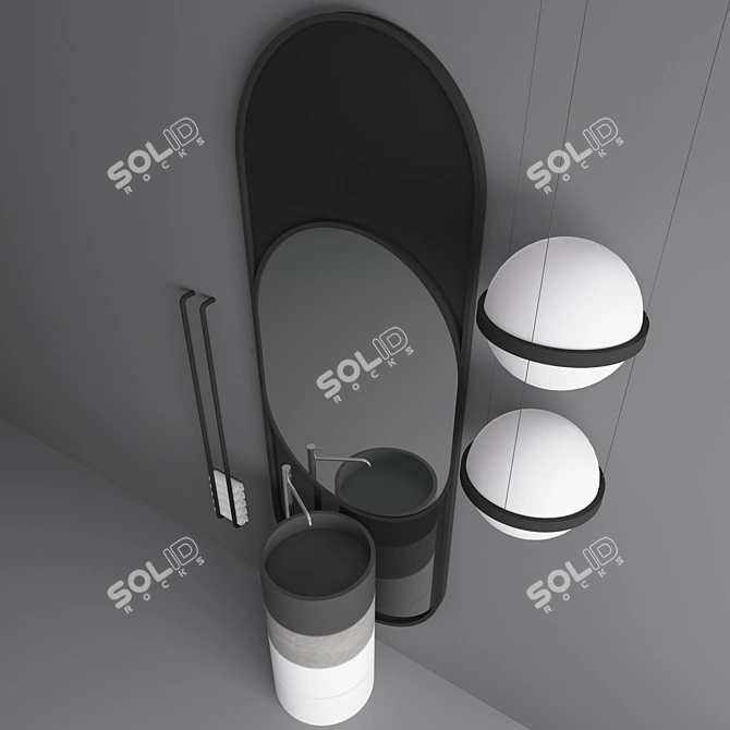 Modern Ring Wash Basin 3D model image 2