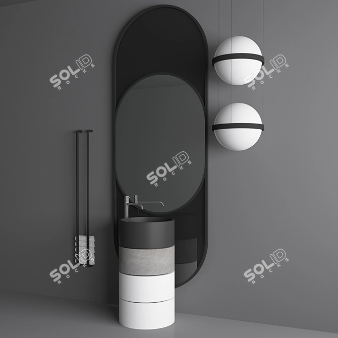 Modern Ring Wash Basin 3D model image 3