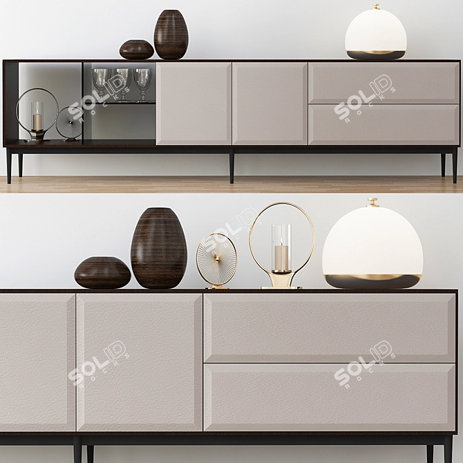 Elegant Minotti Sideboard: Luxurious Storage Solution 3D model image 1