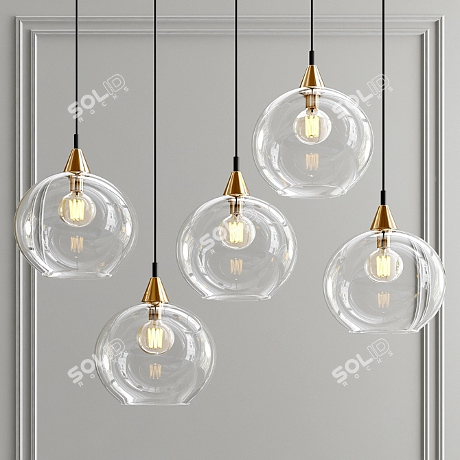 Glowing Firefly Pendant Light 3D model image 1