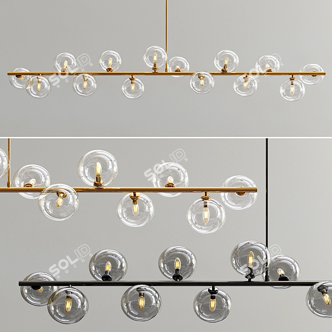 Elegant Orion 14 Pendant Light 3D model image 1