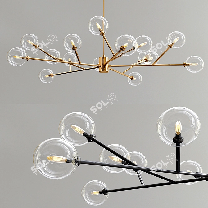 Gleaming Brass Pendant Light 3D model image 1