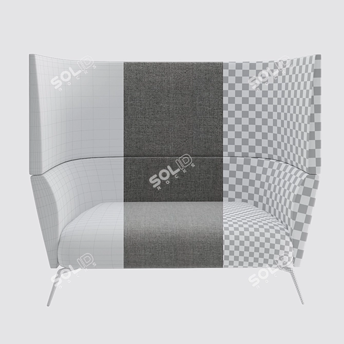 Oat Highback Sofas: 1-Seater & 2-Seater 3D model image 2