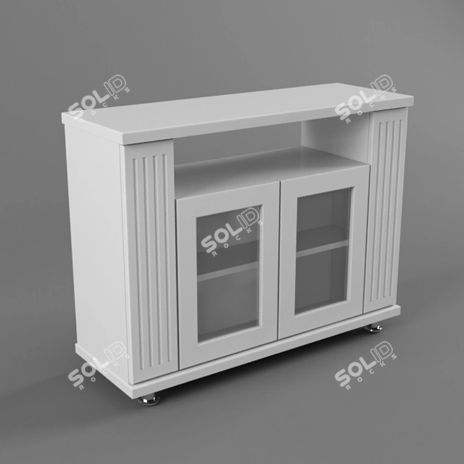 Modern MDF TV Stand - 770 x 1000 x 350mm 3D model image 2