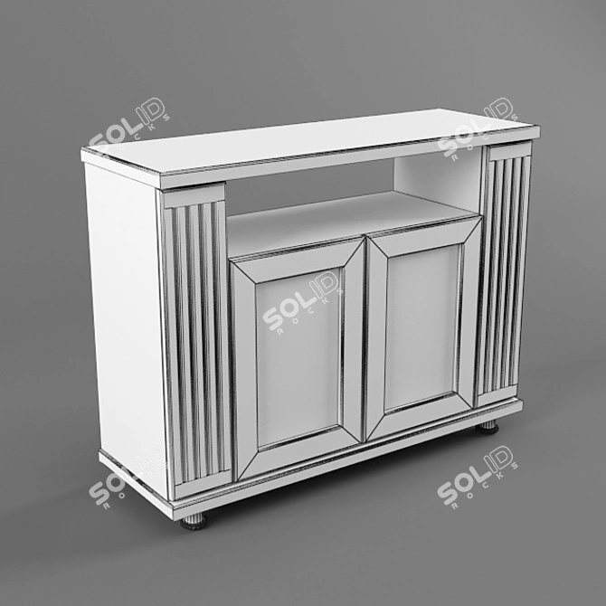 Modern MDF TV Stand - 770 x 1000 x 350mm 3D model image 3