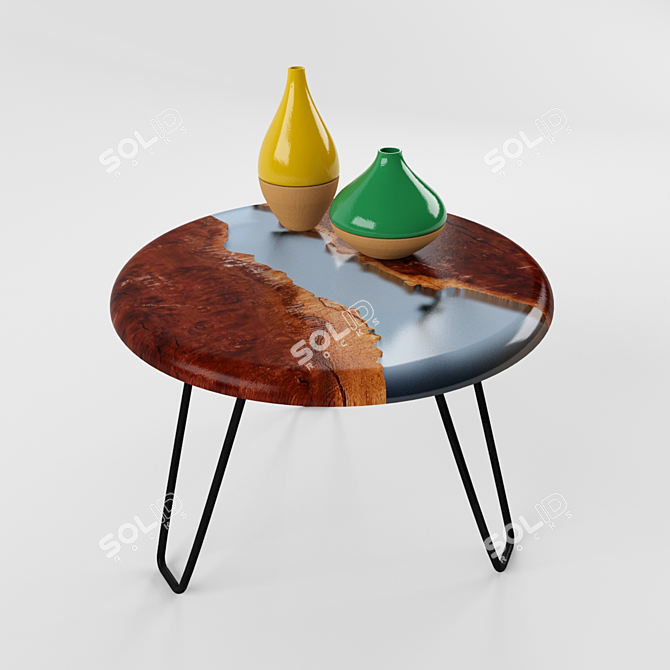 Elegant Resin Trunk Table 3D model image 1