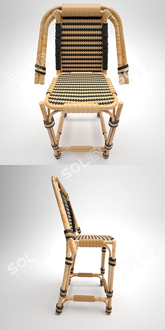 Elegant Rattan Chair: Stylish and Compact 3D model image 2