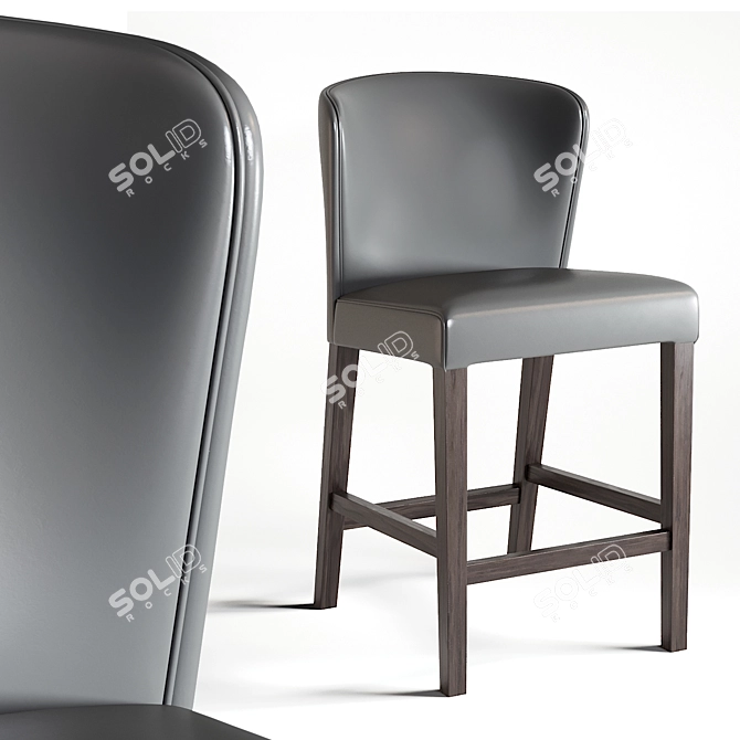 Modern Bar Stool Curran 2: Realistic 3D Model 3D model image 1