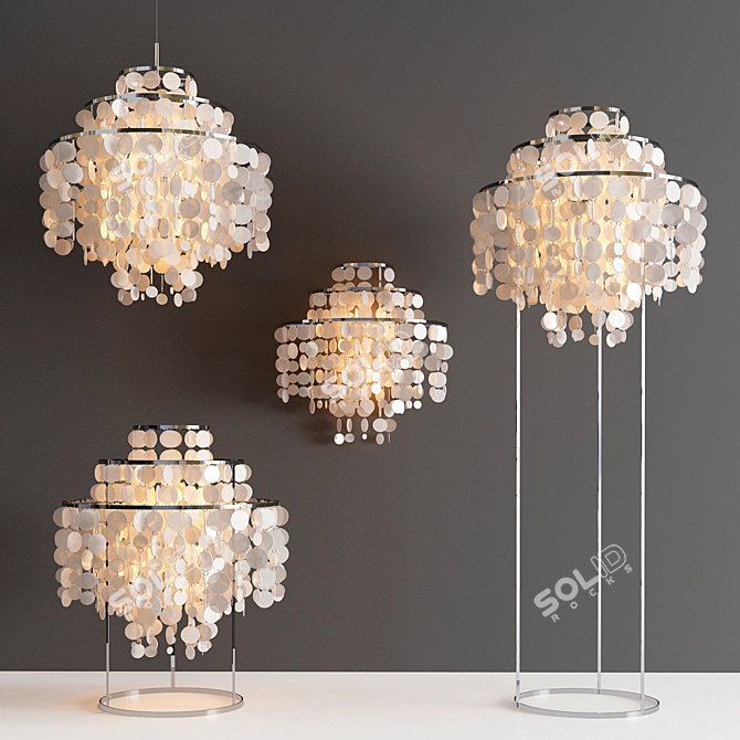 Iridescent Capiz Lamp Collection 3D model image 1