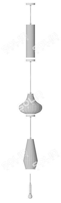 Scandinavian Glass Pendant Light 3D model image 3
