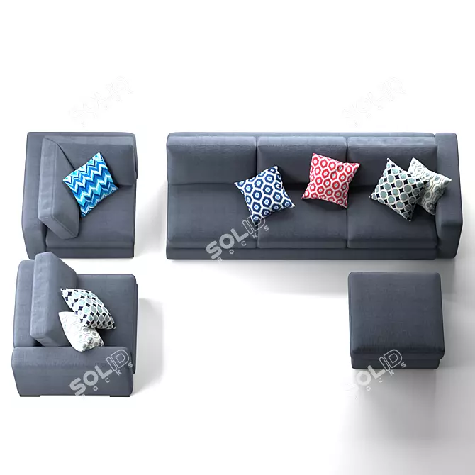 Modular Sofa Set Estelio Calipso 3D model image 2