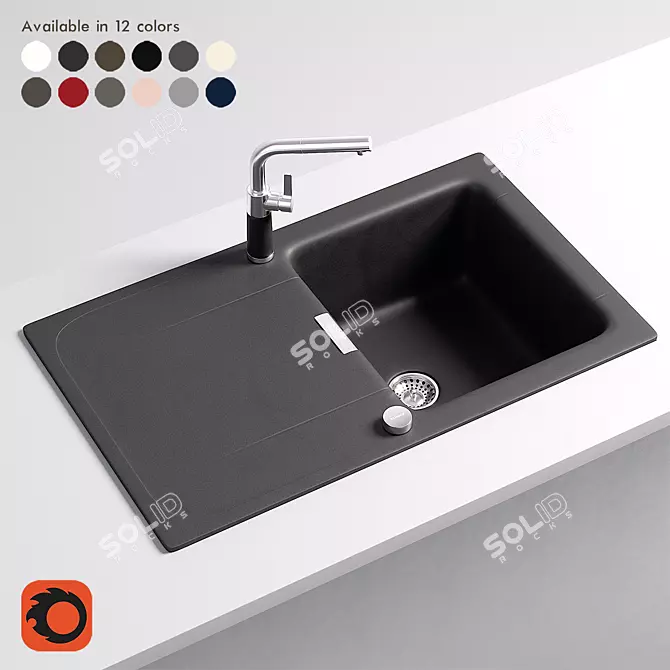 Schock Wembley Sink: Sleek & Versatile 3D model image 1