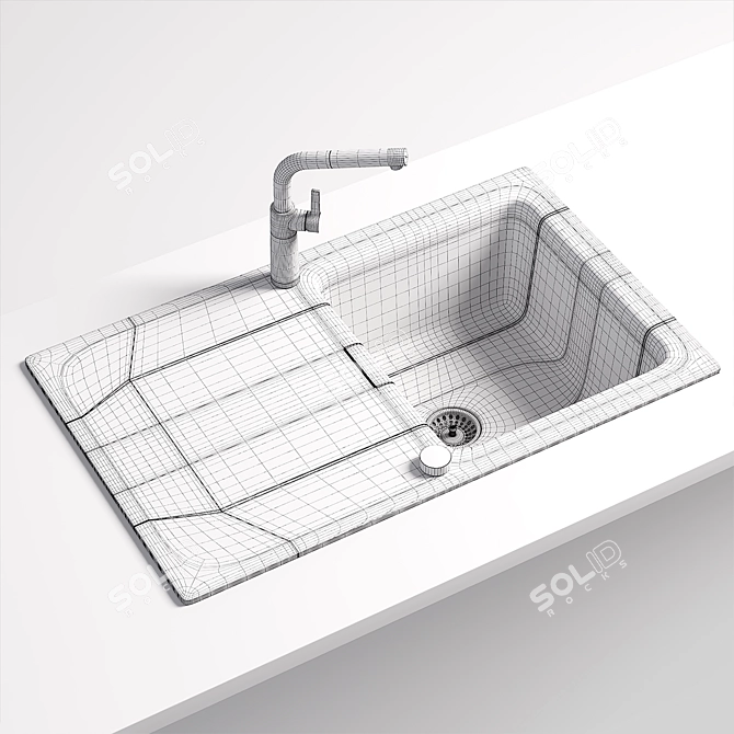 Schock Wembley Sink: Sleek & Versatile 3D model image 3