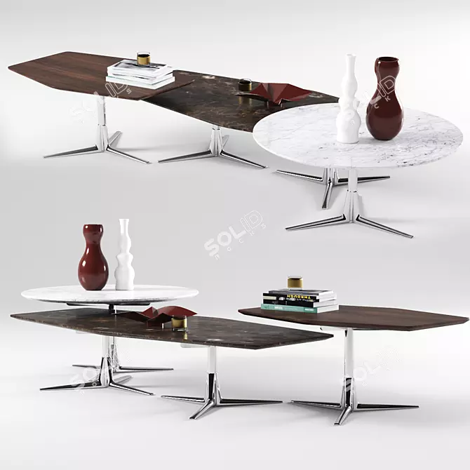 Flexform Sveva Coffee Table Set 3D model image 1