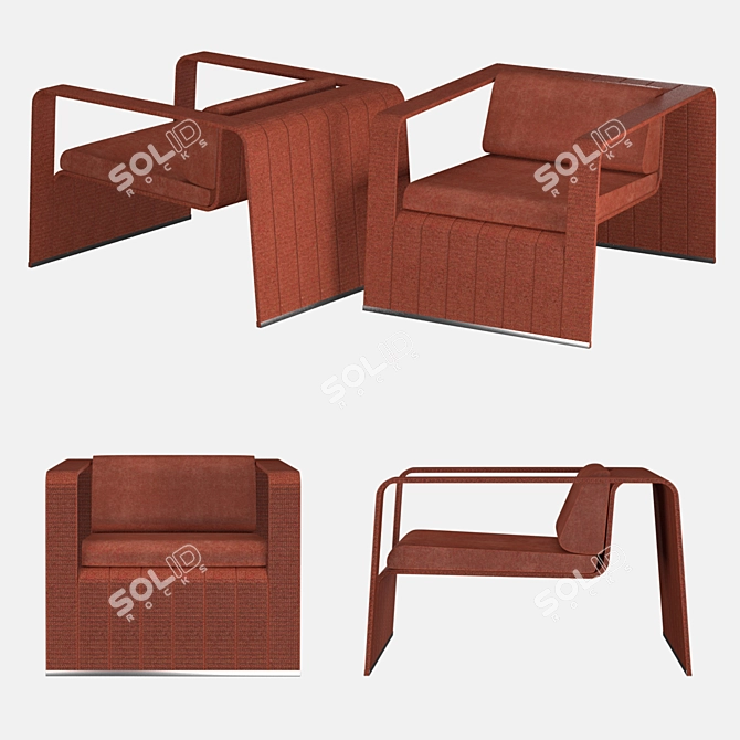 Paola Lenti Frame Garden Chair 3D model image 2