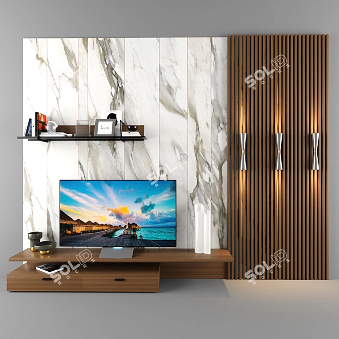 Sleek Smart TV: Ready for Your Visualizations. 3D model image 1