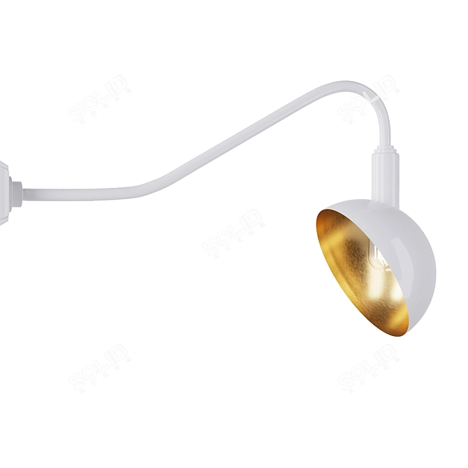 Sleek Scoop Wall Lamp 3D model image 3