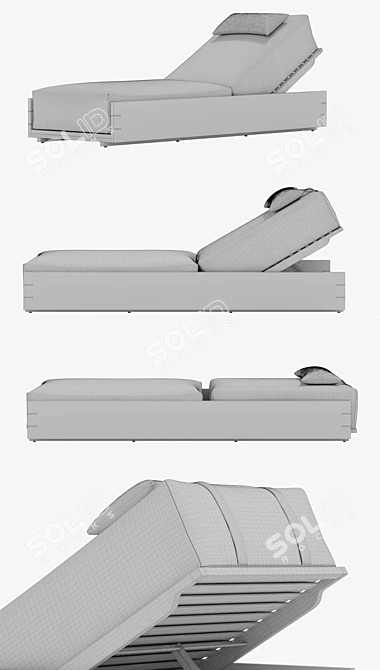 Luxury McQueen Chaise: Stunning Contemporary Design 3D model image 3