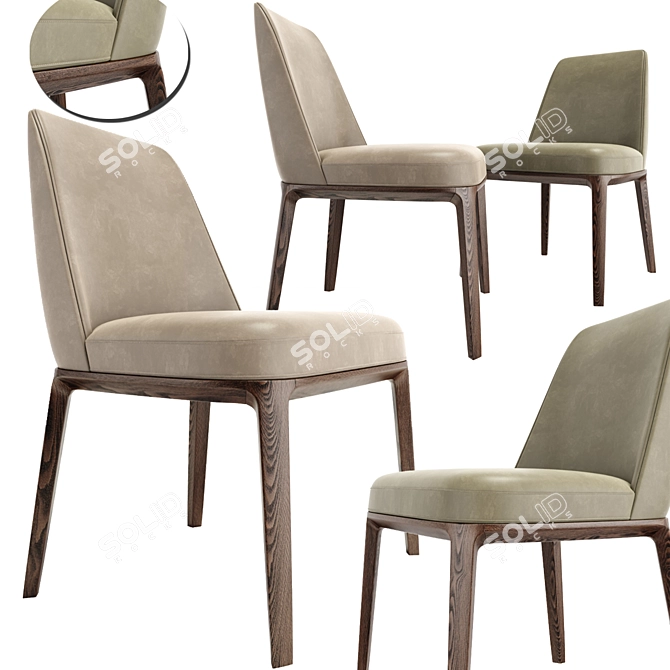 Elegant Sophia Armless Chair 3D model image 1