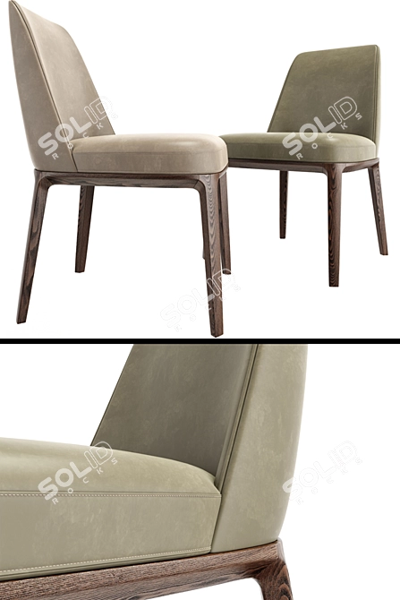 Elegant Sophia Armless Chair 3D model image 2