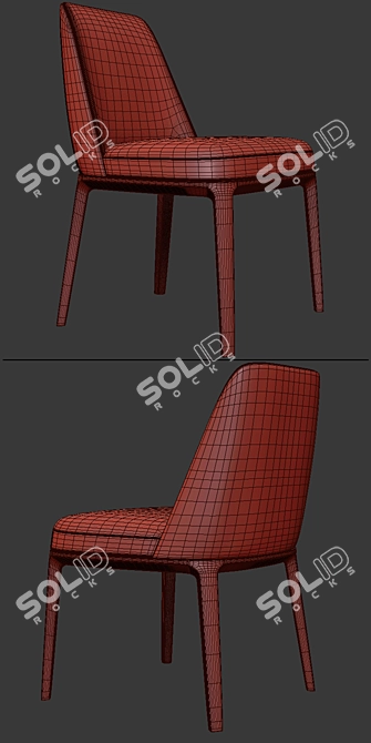 Elegant Sophia Armless Chair 3D model image 3