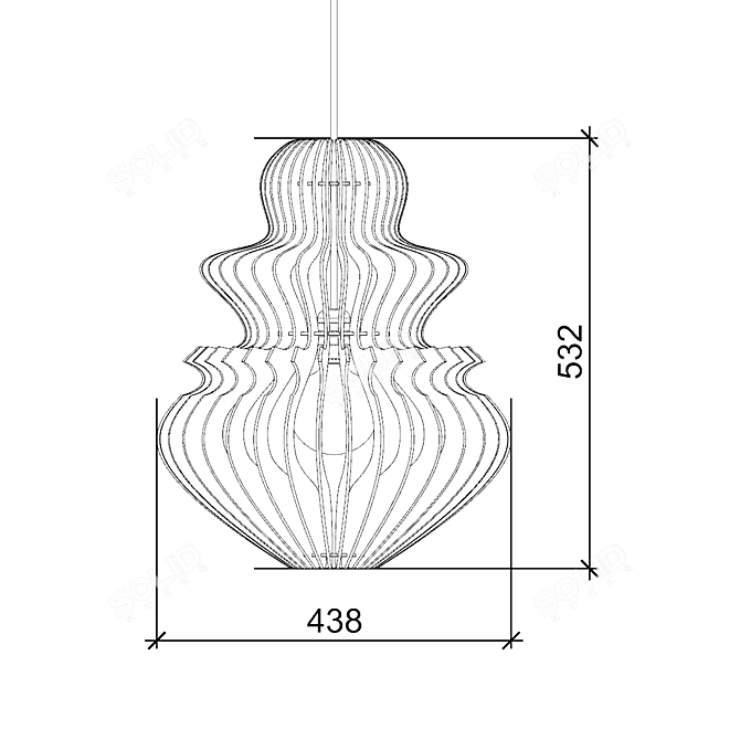 Natural Parametric Chandelier: Meduza 3D model image 3