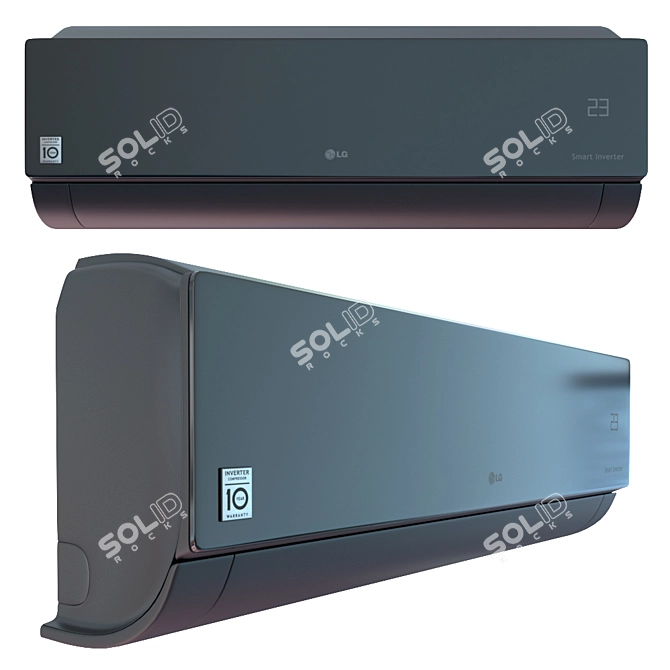 LG Artcool Mirror AM09BP: Sleek and Powerful Air Conditioner 3D model image 1