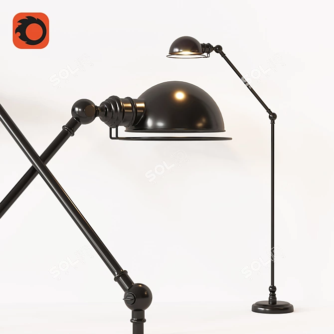 Elegant Academy Floor Lamp 3D model image 1