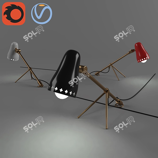 Modern Cocotte Table Lamp 3D model image 1