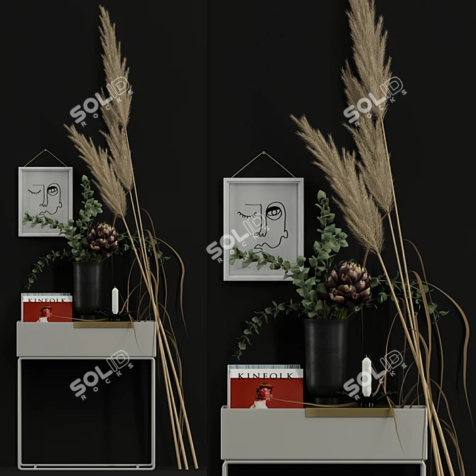 Botanical Bliss: Decor with Dry Flowers 3D model image 1