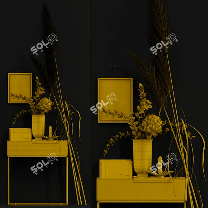 Botanical Bliss: Decor with Dry Flowers 3D model image 2