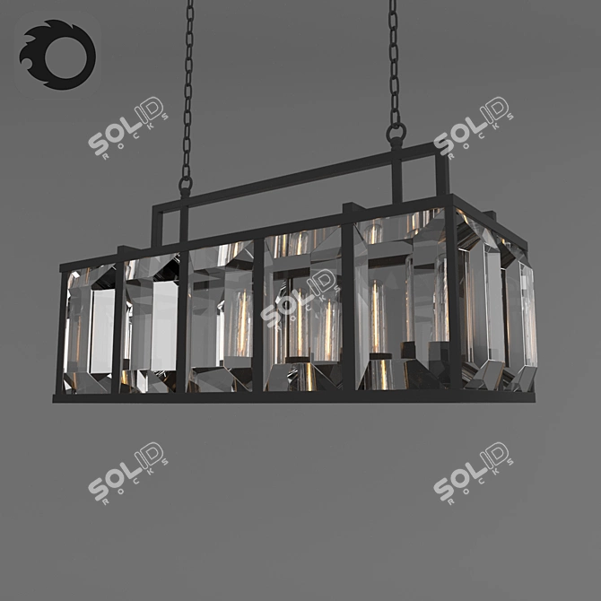 Modern Strip Pendant Light 3D model image 1