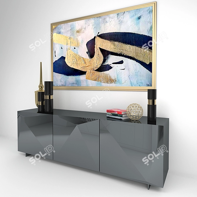 Modern Kayak Credenza Sideboard 3D model image 2