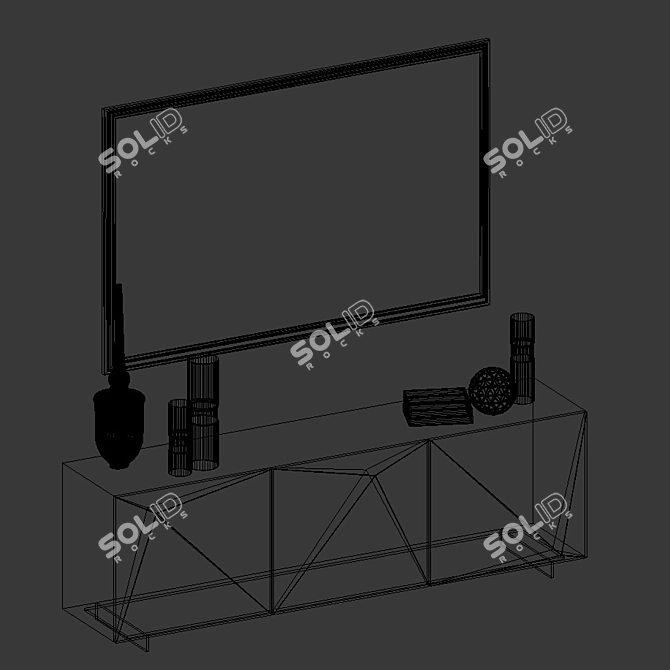 Modern Kayak Credenza Sideboard 3D model image 3