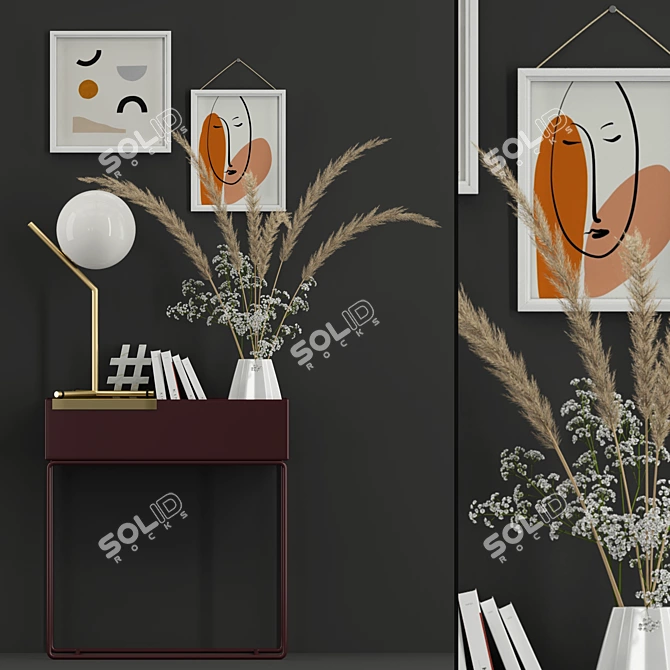 Realistic Decor with Dry Flowers 3D model image 1