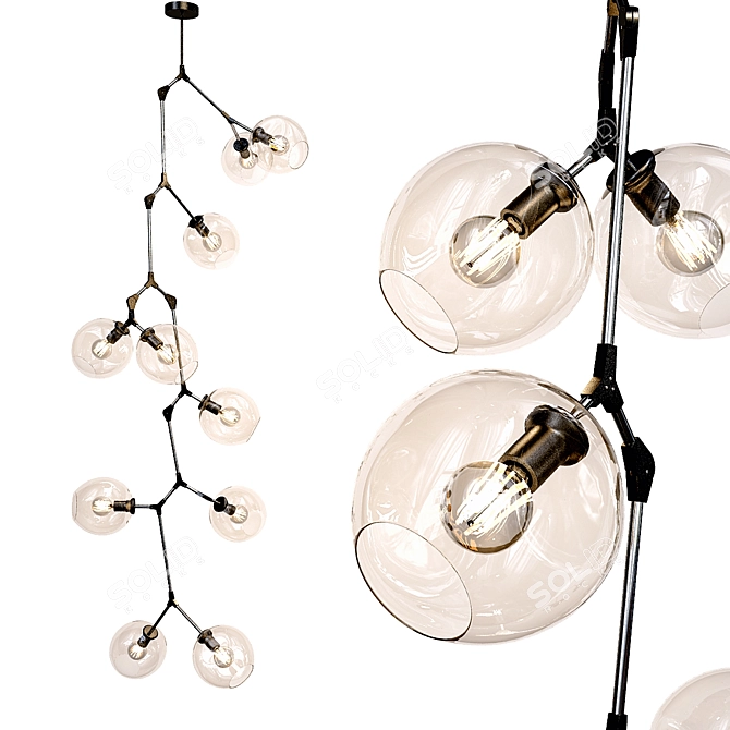 Fairfax Vertical Chandelier: Radiant Elegance 3D model image 1