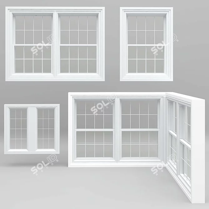 Versatile Plastic Window Set 3D model image 1