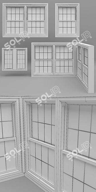 Versatile Plastic Window Set 3D model image 3