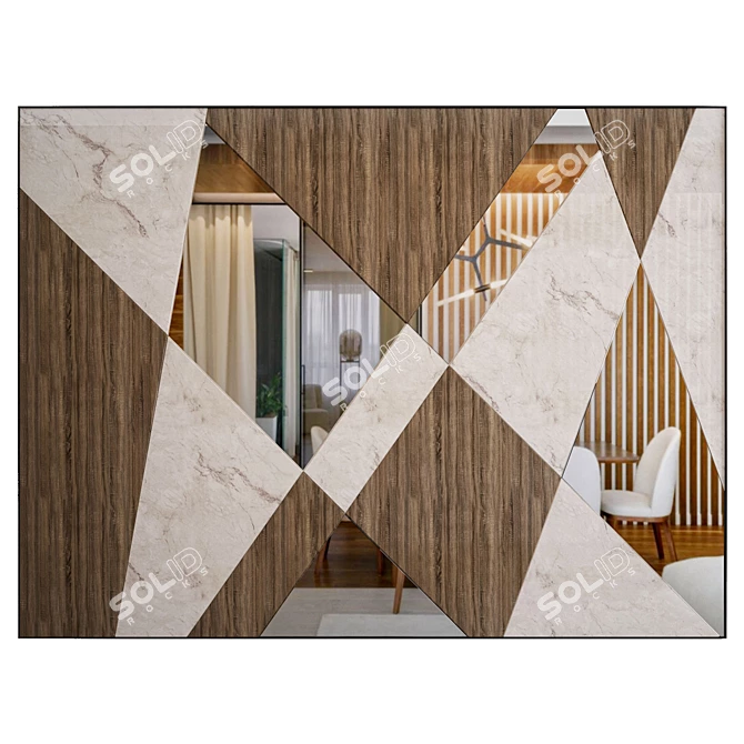 Wooden Marble Wall Art 3D model image 2